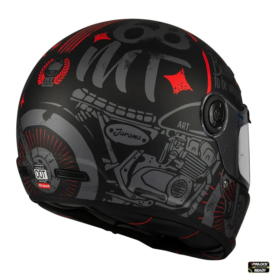 Casca integrala MT Jarama SV Art E5 negru/gri mat - model Retro - Cafe Racer (ochelari soare integrati) - tip viziera: MT-V-32 [4]