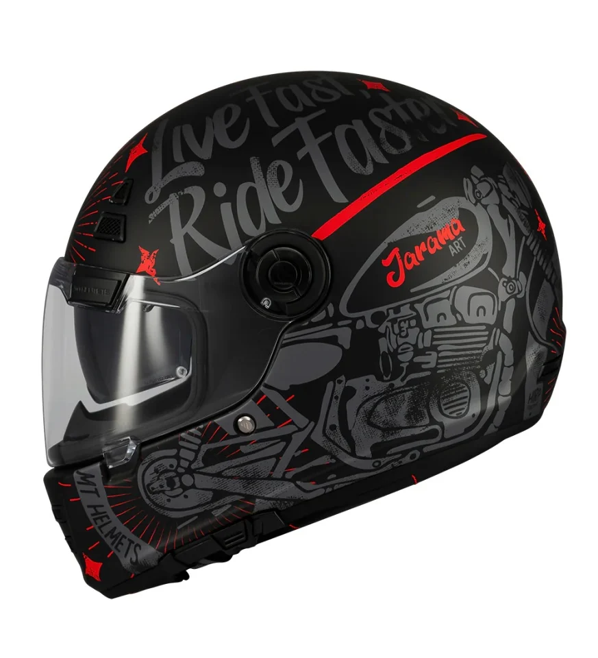 Casca integrala MT Jarama SV Art E5 negru/gri mat - model Retro - Cafe Racer (ochelari soare integrati) - tip viziera: MT-V-32 [8]