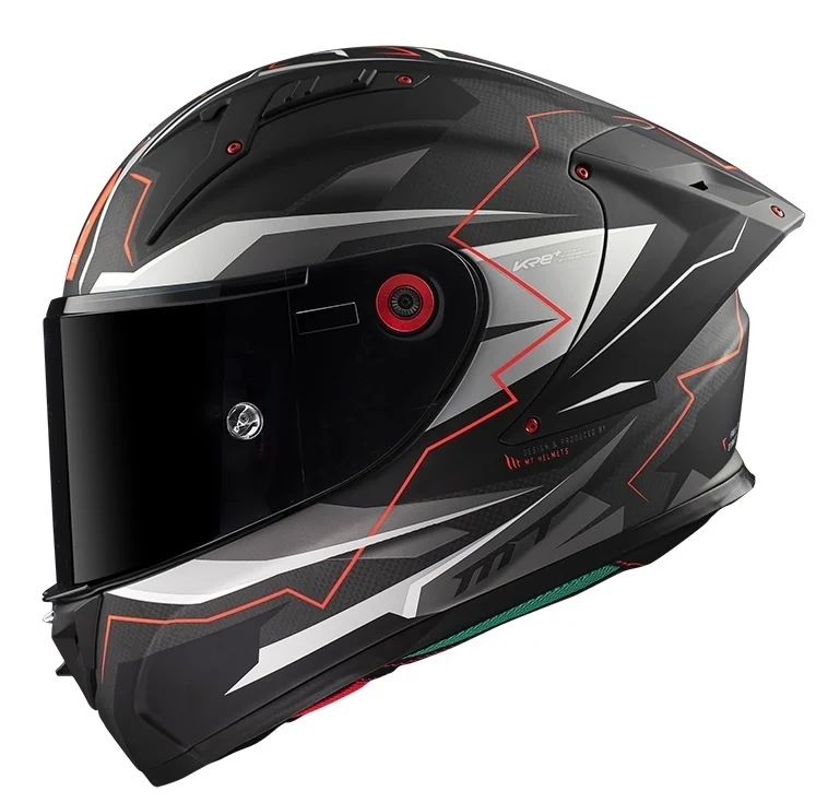 Casca integrala MT KRE+ Carbon Kraker C5 rosu mat - 100% carbon - FIM approved - lentila antiaburire Pinlock + viziera neagra cadou [4]