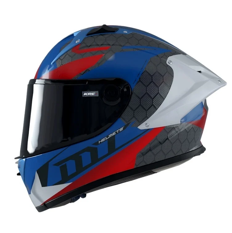 Casca integrala MT KRE+ Carbon Projectile D7 albastru lucios - 100% carbon - FIM approved [6]