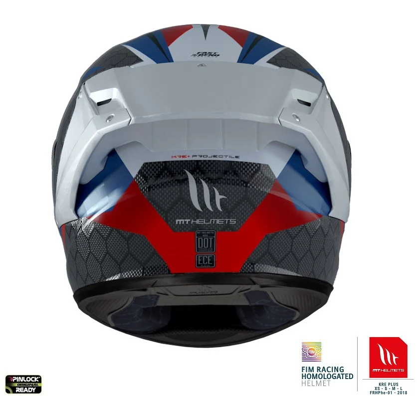 Casca integrala MT KRE+ Carbon Projectile D7 albastru lucios - 100% carbon - FIM approved [4]