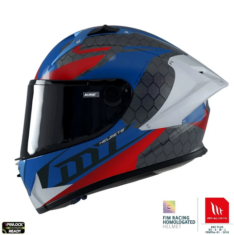 Casca integrala MT KRE+ Carbon Projectile D7 albastru lucios - 100% carbon - FIM approved [2]
