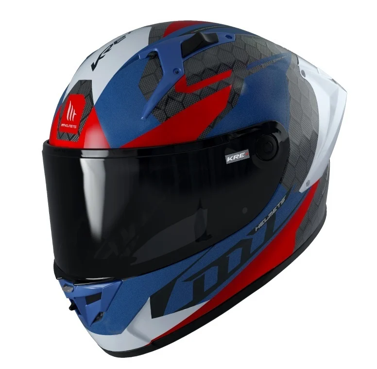 Casca integrala MT KRE+ Carbon Projectile D7 albastru lucios - 100% carbon - FIM approved [5]