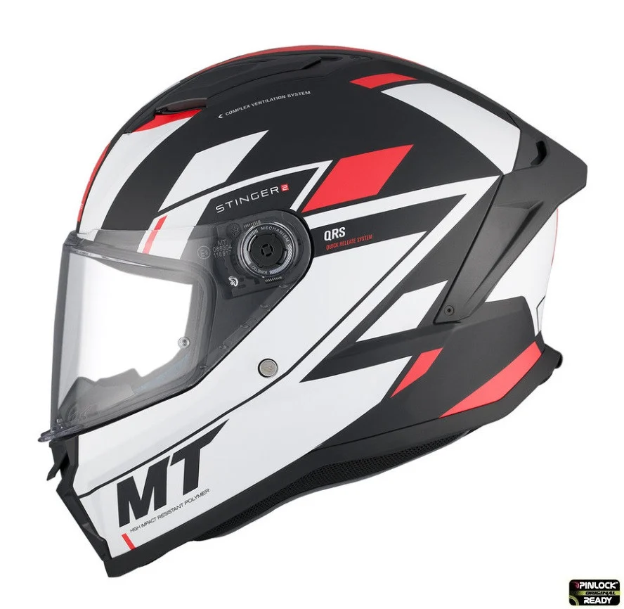 Casca integrala MT Stinger 2 Zivze B5 negru/alb/rosu mat - tip viziera: MT-V-28B [4]