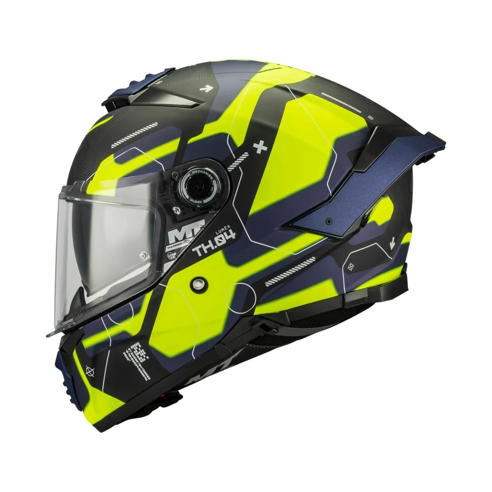 Casca integrala MT Thunder 4 SV Lumex B27 albastru/galben mat (ochelari soare integrati) [3]