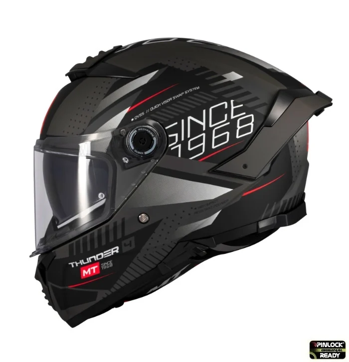 Casca integrala MT Thunder 4 SV Luminence D1 negru/gri mat (ochelari soare integrati) - tip viziera: MT-V-28B [3]