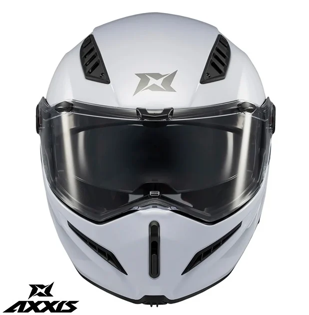 Casca modulabila Axxis GhostFighter SV A0 alb lucios (ochelari soare integrati) – tip viziera: MT-V-36 [4]