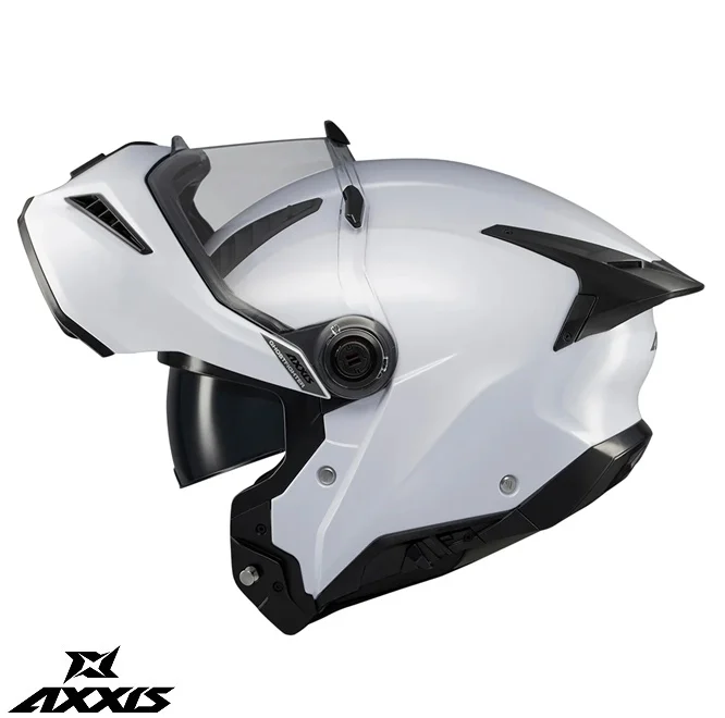 Casca modulabila Axxis GhostFighter SV A0 alb lucios (ochelari soare integrati) – tip viziera: MT-V-36 [2]