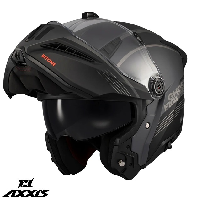 Casca modulabila (flip-up) Axxis GhostFighter SV Bitone C12 gri mat (ochelari soare integrati) – tip viziera: MT-V-36 [2]