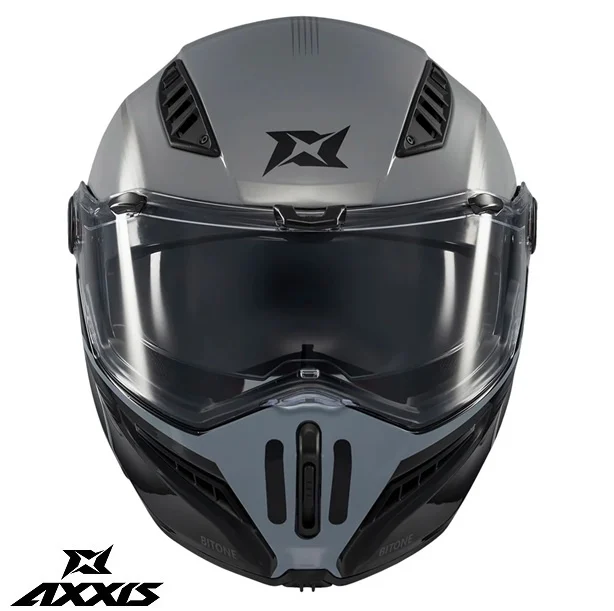 Casca modulabila (flip-up) Axxis GhostFighter SV Bitone C2 negru/gri lucios (ochelari soare integrati) – tip viziera: MT-V-36 [3]