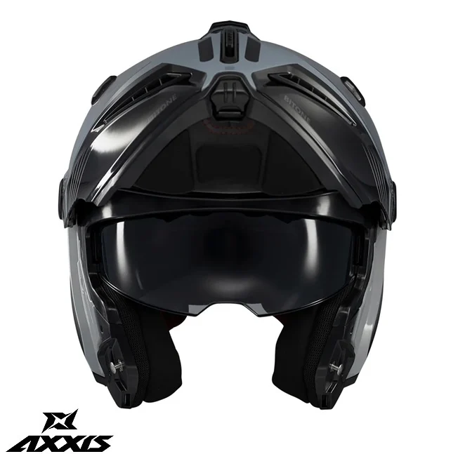 Casca modulabila (flip-up) Axxis GhostFighter SV Bitone C2 negru/gri lucios (ochelari soare integrati) – tip viziera: MT-V-36 [4]