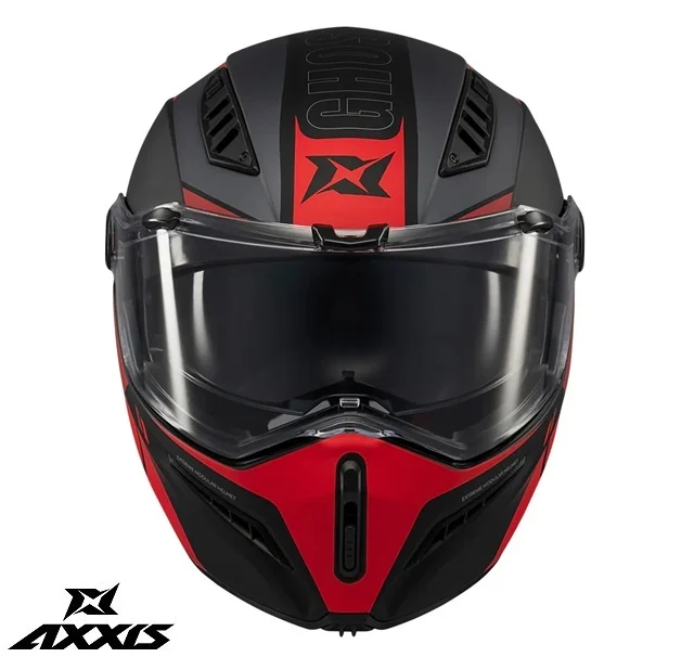 Casca modulabila (flip-up) Axxis GhostFighter SV Maniac B5 negru/rosu mat (ochelari soare integrati) – tip viziera: MT-V-36 [2]