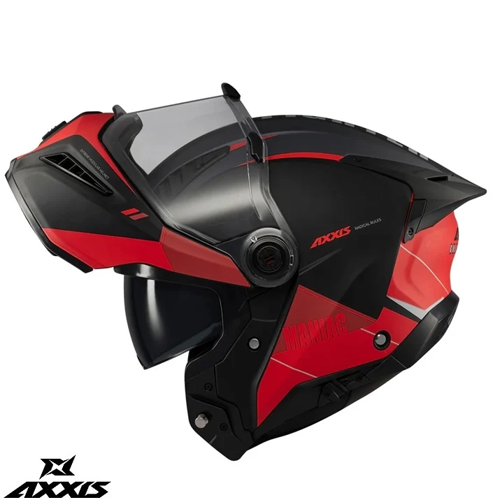 Casca modulabila (flip-up) Axxis GhostFighter SV Maniac B5 negru/rosu mat (ochelari soare integrati) – tip viziera: MT-V-36 [4]