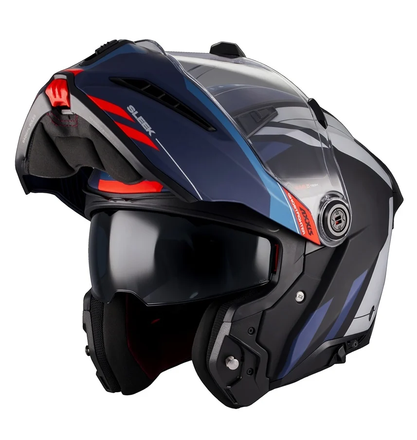 Casca modulabila (flip-up) Axxis GhostFighter SV Sleek B7 albastru mat (ochelari soare integrati) Pinlock Ready – tip viziera: MT-V-36 [7]