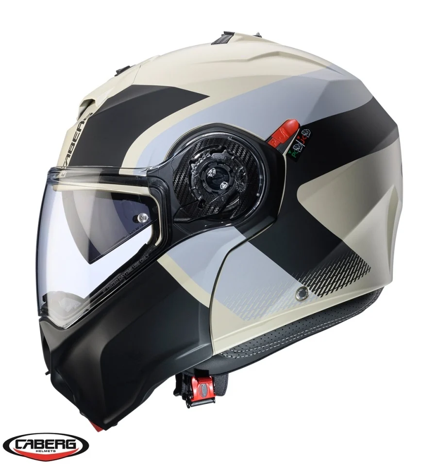 Casca modulabila (flip-up) Caberg model Duke Evo SV Indy P8 sand (nisipiu)/negru/gri mat Pinlock ready - lentila Pinlock inclusa [3]