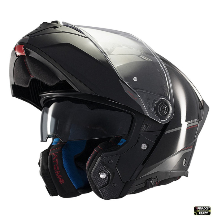 Casca modulabila MT Atom 2 SV A1 negru lucios (ochelari soare integrati) Pinlock Ready - tip viziera: MT-V-35 [2]