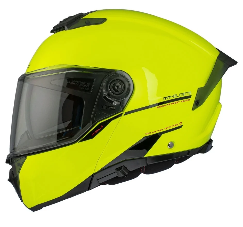 Casca modulabila MT Atom 2 SV A3 galben fluor lucios (ochelari soare integrati) Pinlock Ready - tip viziera: MT-V-35 [5]