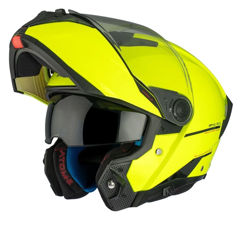 Casca modulabila MT Atom 2 SV A3 galben fluor lucios (ochelari soare integrati) Pinlock Ready - tip viziera: MT-V-35 [2]