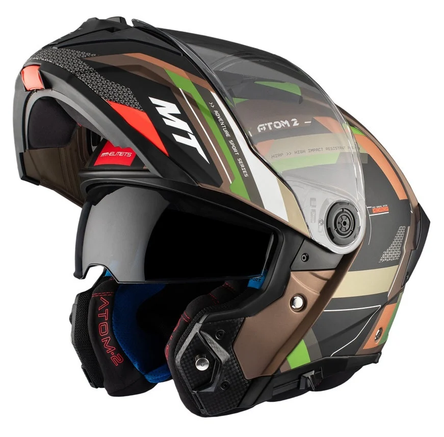 Casca modulabila MT Atom 2 SV Bast A6 military (maro/verde mat) (ochelari soare integrati) Pinlock Ready - tip viziera: MT-V-35 [2]