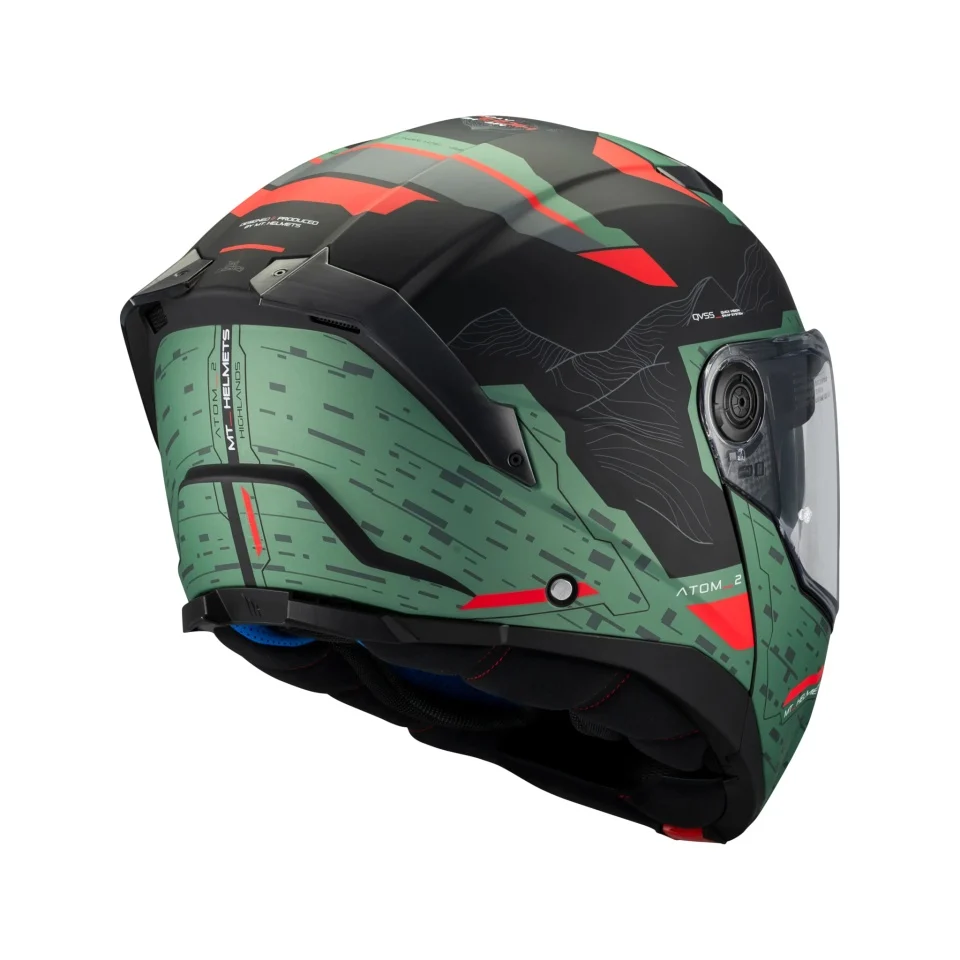 Casca modulabila MT Atom 2 SV Highlands C6 verde mat (ochelari soare integrati) Pinlock Ready - tip viziera: MT-V-35 [4]