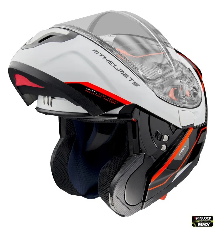 Casca modulabila MT Atom SV Open B5 rosu fluor lucios Pinlock ready – tip MT-V-16 [3]