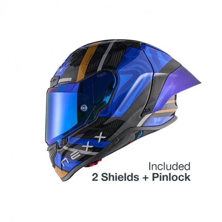 Casca moto NEXX X.R3R Swirl Deep Blue Carbon (pinlock inclus+viziera cadou) [2]