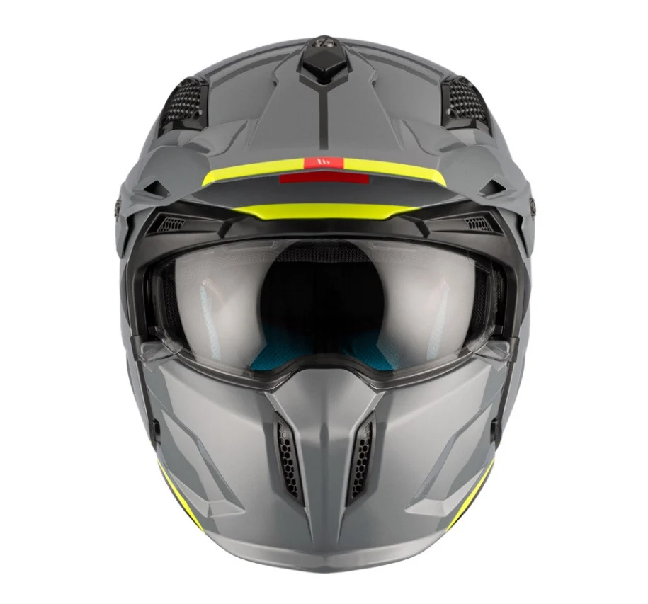 Casca MT Streetfighter SV S A22 gri lucios (ochelari soare integrati) - masca (protectie) barbie si cozoroc detasabile - omologare noua ECE 22.06 [3]