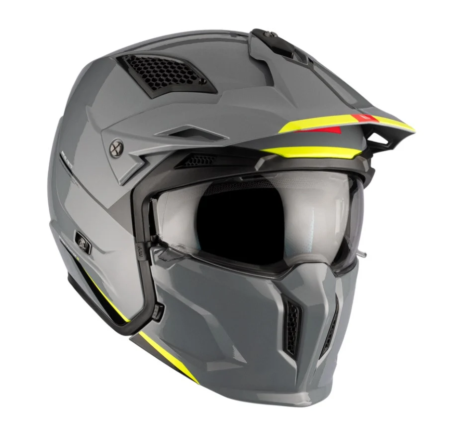 Casca MT Streetfighter SV S A22 gri lucios (ochelari soare integrati) - masca (protectie) barbie si cozoroc detasabile - omologare noua ECE 22.06 [2]