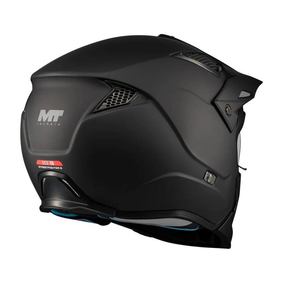 Casca MT Streetfighter SV S Pure A1 negru mat (ochelari soare integrati) - masca (protectie) barbie si cozoroc detasabile - omologare noua ECE 22.06 [4]