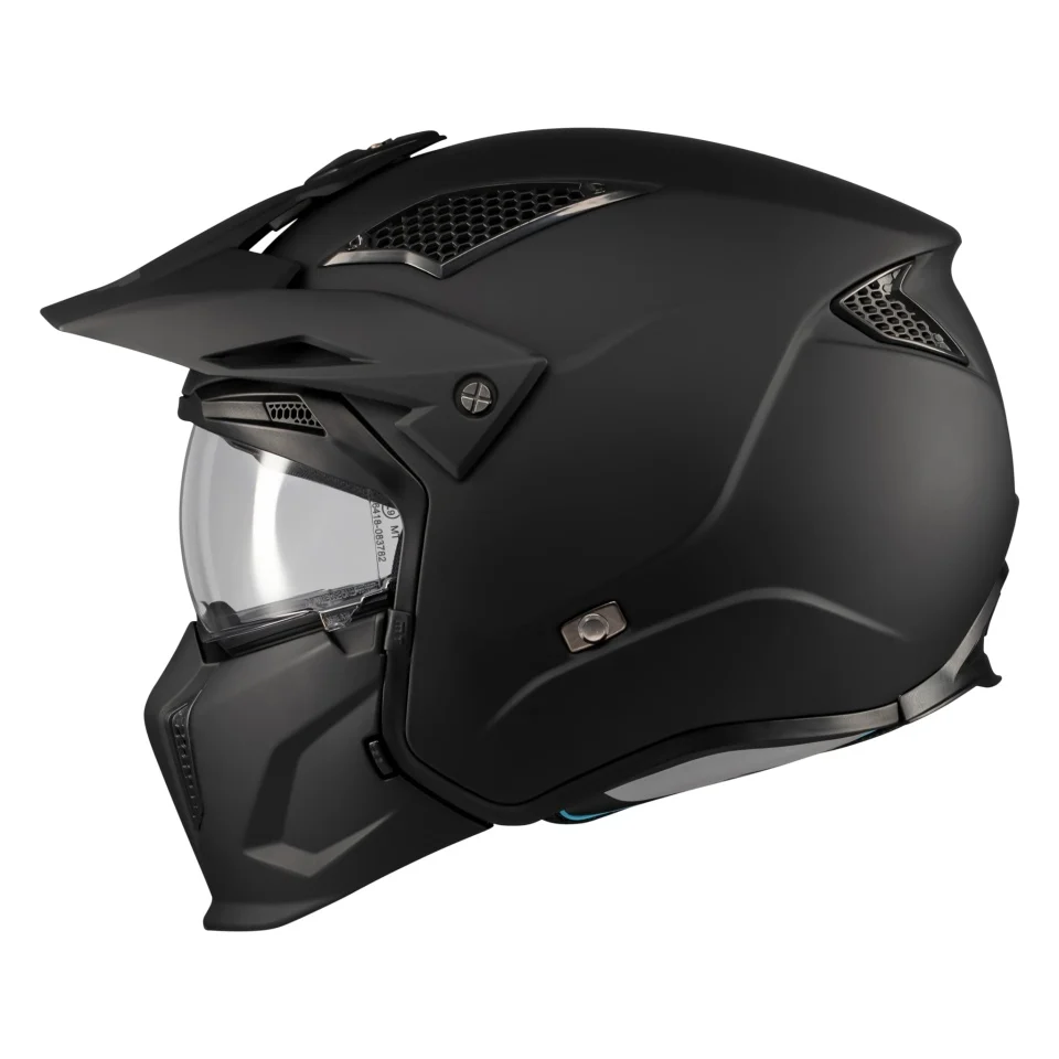 Casca MT Streetfighter SV S Pure A1 negru mat (ochelari soare integrati) - masca (protectie) barbie si cozoroc detasabile - omologare noua ECE 22.06 [2]