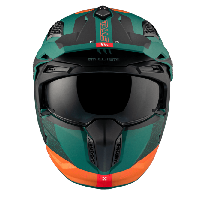 Cască MT Streetfighter SV S Totem C6, ochelari soare integrati - Verde mat [2]