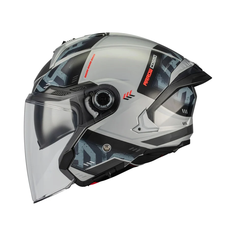 Casca open face motociclete MT Cosmo SV Arrow C2 gri lucios (ochelari soare integrati) - tip viziera: MT-V-37 [3]