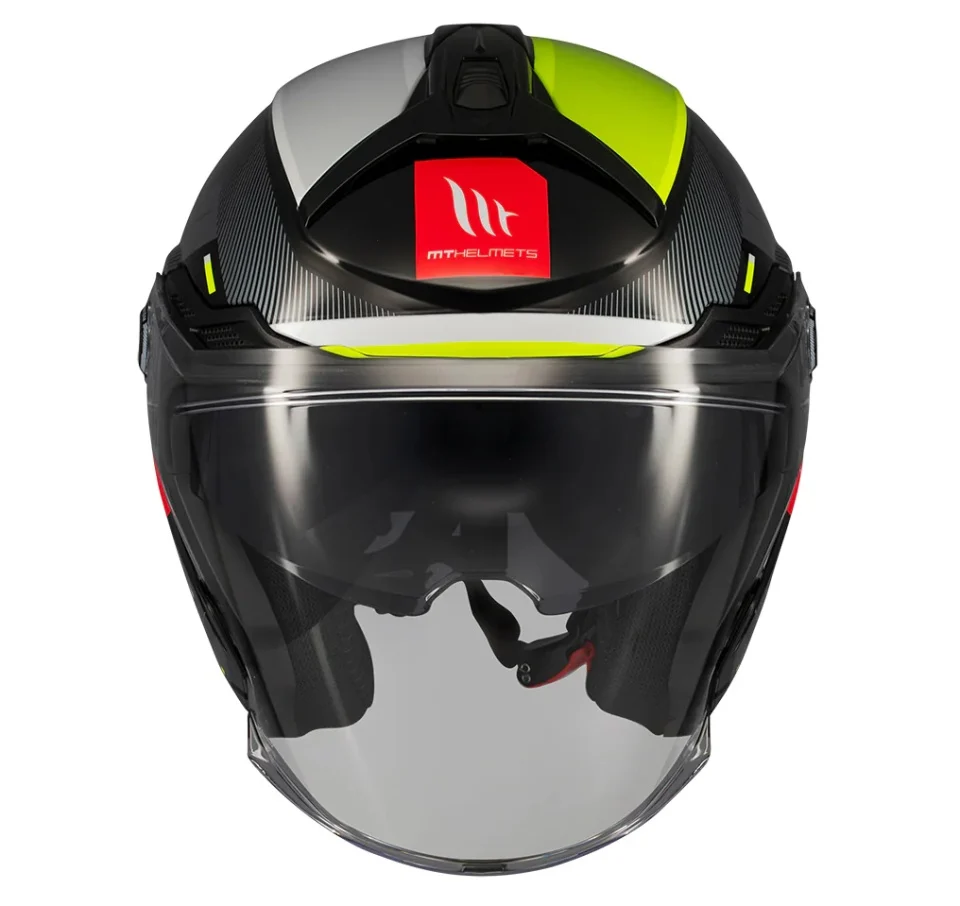 Casca open face motociclete MT Cosmo SV Silence B3 galben fluor lucios (ochelari soare integrati) [3]