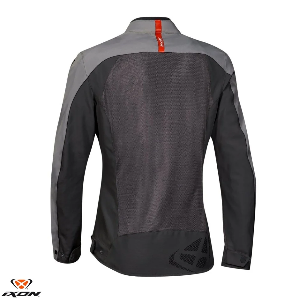 Geaca (jacheta) motociclete femei Racing/Roadster Ixon vara model Orion LS culoare: antracit/gri/rosu [2]