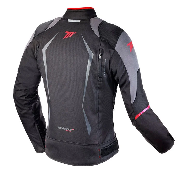 Geaca (jacheta) motociclete femei Racing Seventy vara/iarna model SD-JR49 culoare: negru/rosu [2]