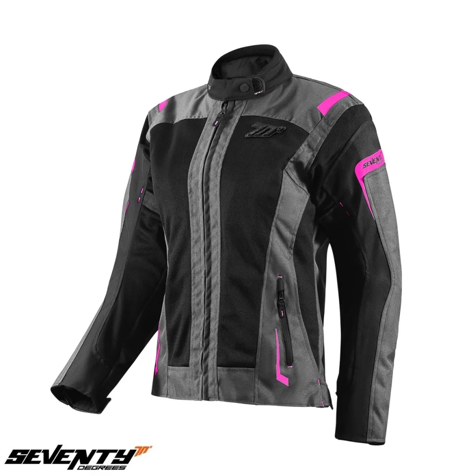 Geaca (jacheta) motociclete femei Touring Seventy vara model SD-JT68 Sahara culoare: gri/fuchsia (roz) [2]