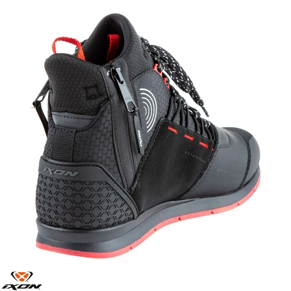 Ghete moto Urban barbati All Season Ixon model Freaky WP MS culoare: negru/rosu/alb (100% waterproof) [5]