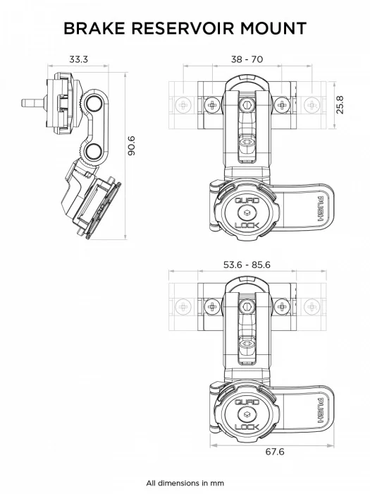 Quad Lock suport telefon prindere rezervor lichid frana [4]