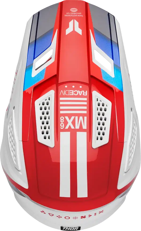 Thor, Fleet Defy Helmet, Cascǎ MX-Enduro Fleet, Graficǎ Defy, Culoare Alb, Roșu și Albastru, Mǎrimea Large [3]