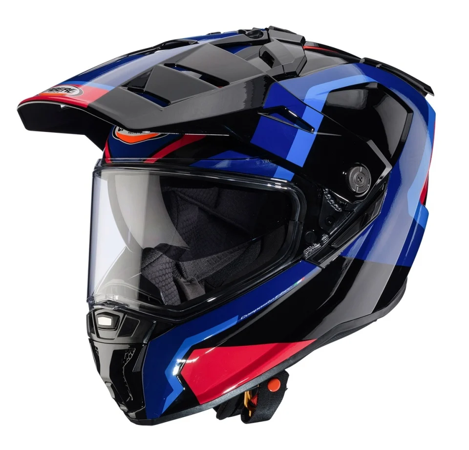 CASTI MOTO - Casca adventure/off road Caberg model Tanami SV Scram O4 negru/albastru/rosu lucios Pinlock ready - lentila Pinlock inclusa