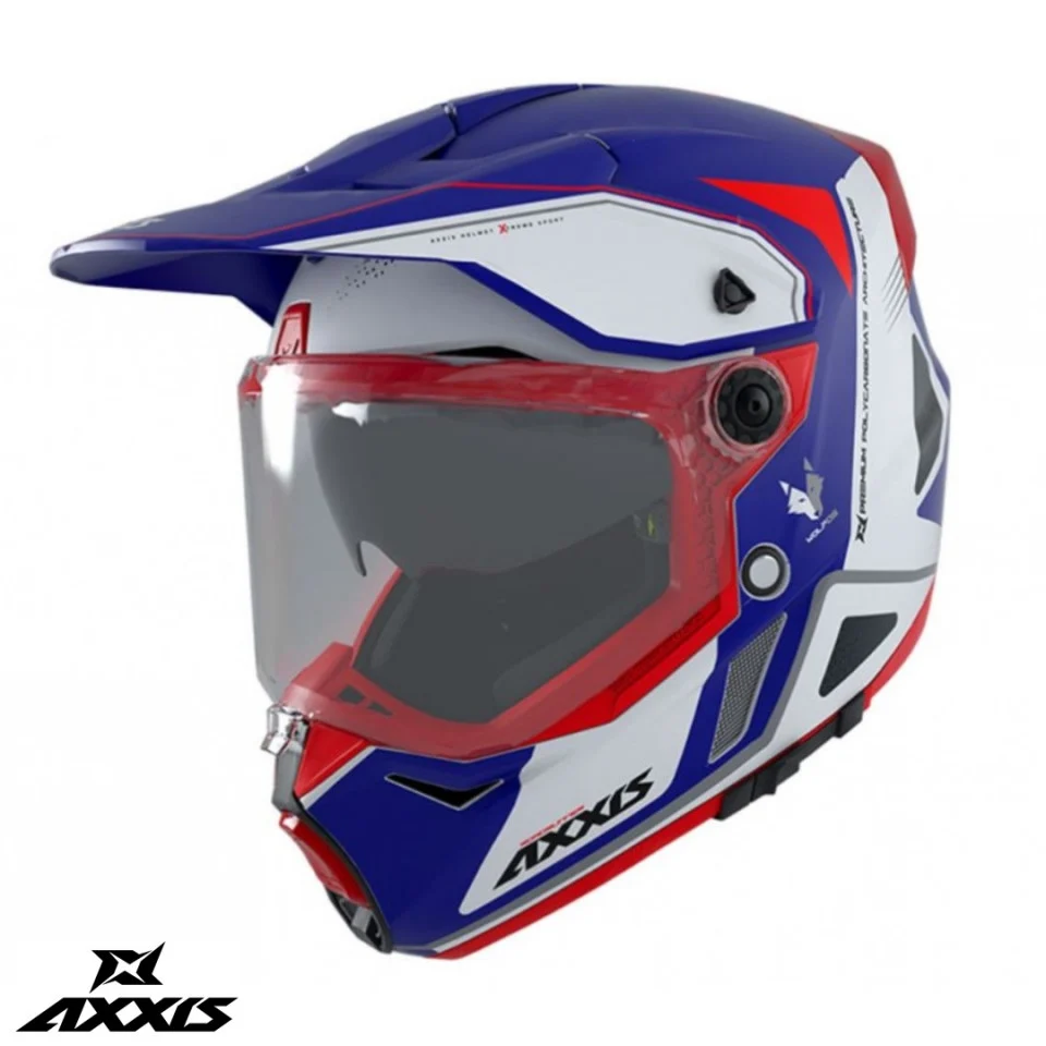 CASTI MOTO - Casca adventure/touring/off road Axxis model Wolf DS Roadrunner C7 albastru lucios – tip viziera: MT-V-20