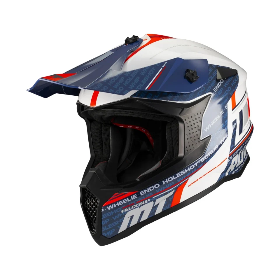 CASTI MOTO - Casca enduro/offroad MT model Falcon S Ruler A15 alb lucios