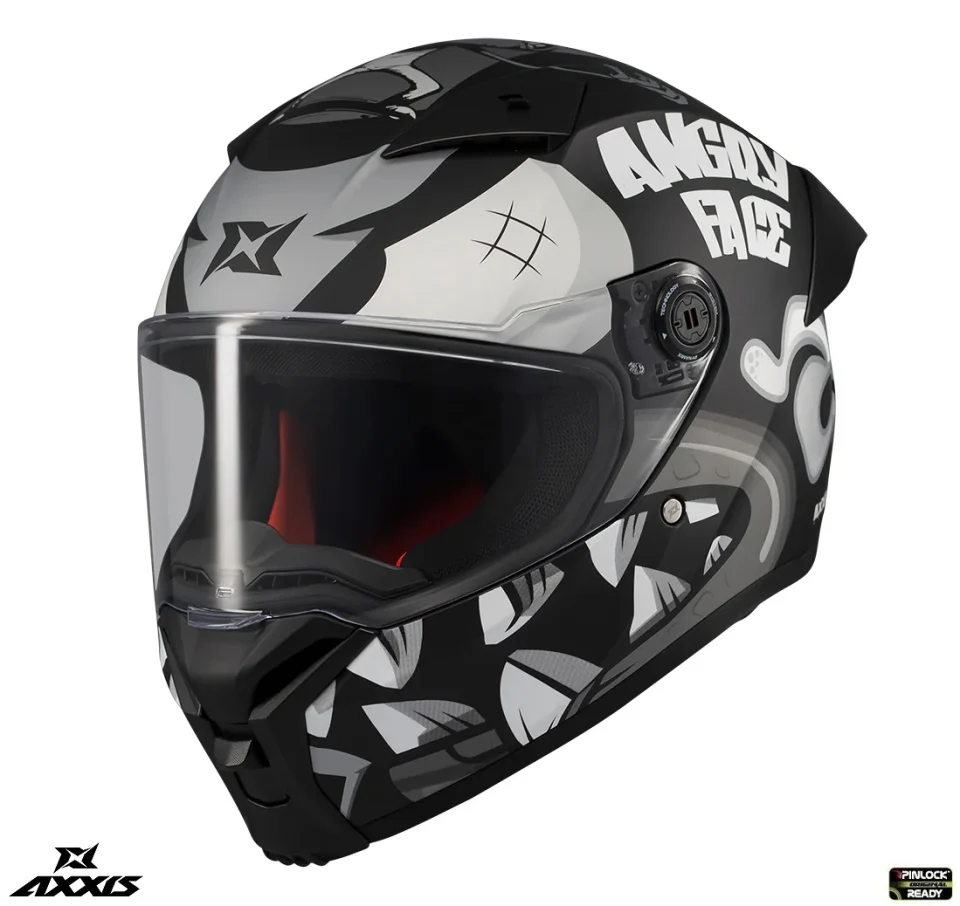 CASTI MOTO - Casca integrala Axxis Fenix Angry Face B2 negru mat - tip viziera: MT-V-31B - DKS429