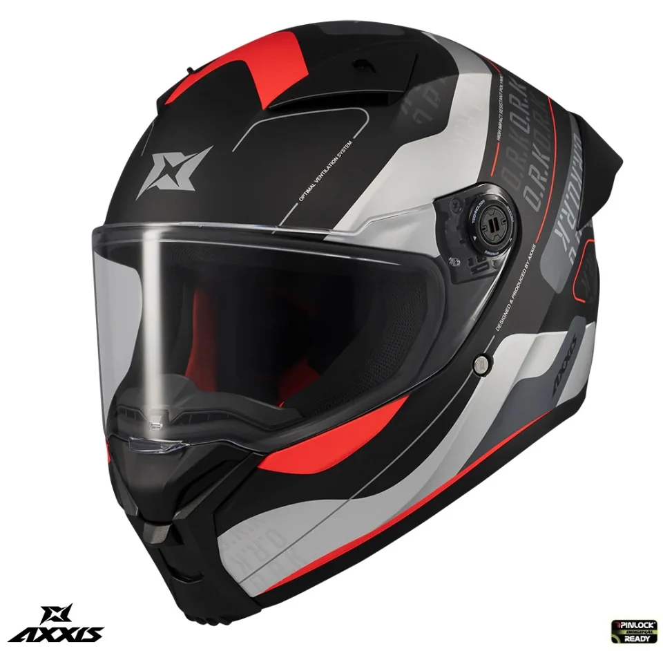 AXXIS - Casca integrala Axxis Fenix Ork B5 rosu mat - tip viziera: MT-V-31B - DKS429