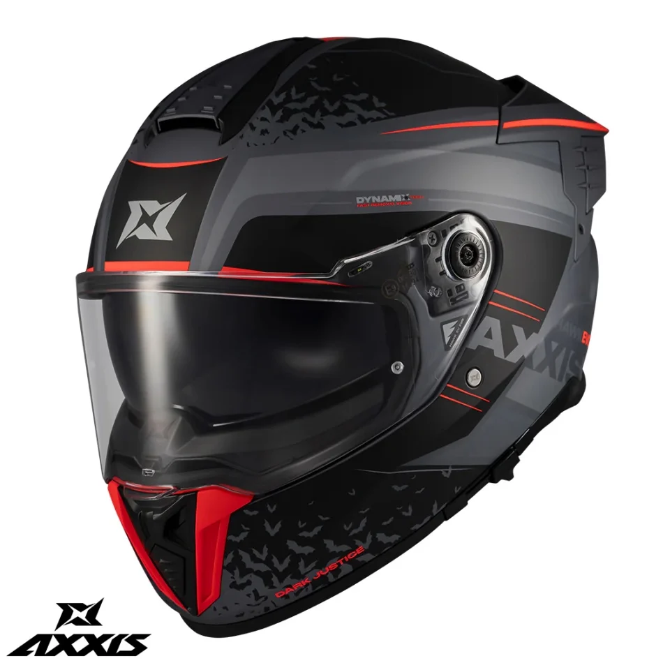 CASTI MOTO - Casca integrala Axxis Hawk Evo SV Dark Justice C1 gri mat (ochelari soare integrati) - tip viziera: MT-V-31