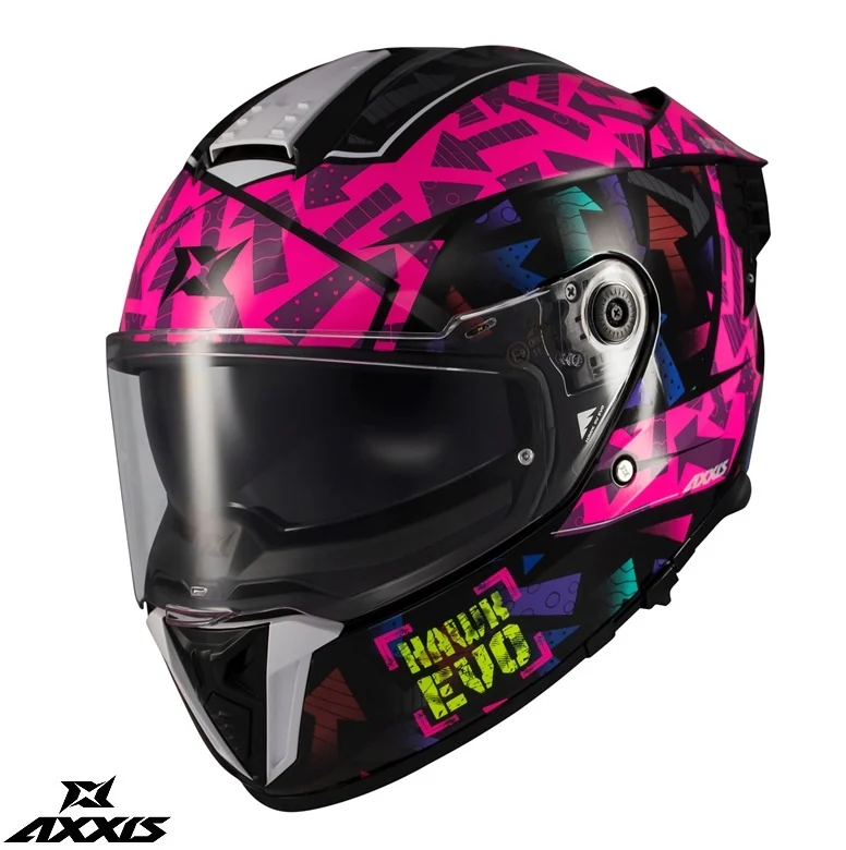 AXXIS - Casca integrala Axxis Hawk Evo SV Sketchbook B8 roz (fuchsia) lucios (ochelari soare integrati) - tip viziera: MT-V-31