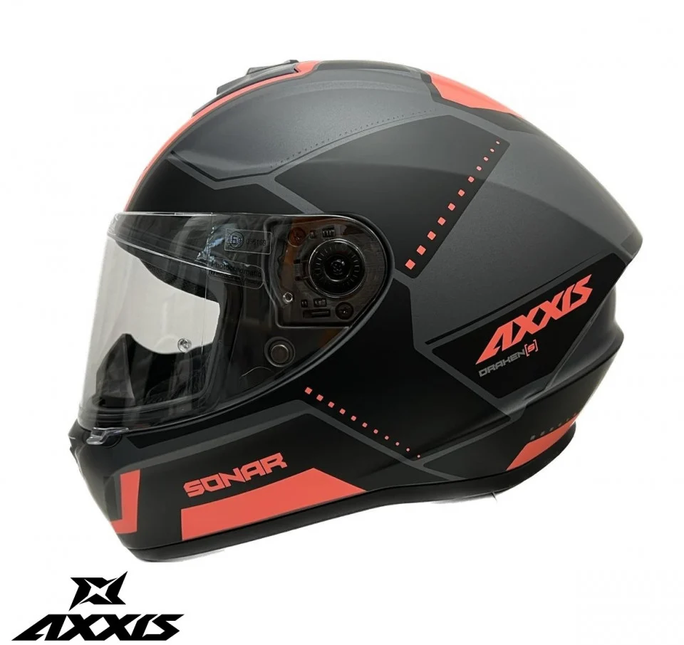 CASTI MOTO - Casca integrala Axxis model Draken S Sonar B5 rosu deschis (roz) mat - tip viziera: MT-V-18C
