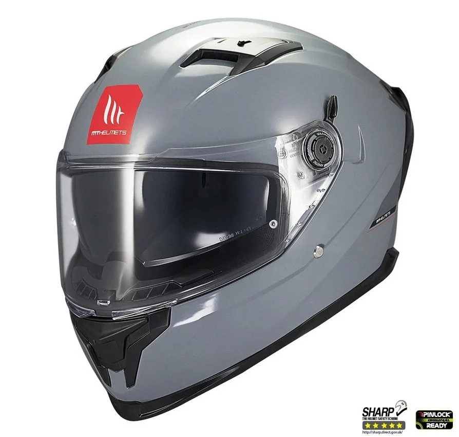 MT Helmets - Casca integrala MT Braker SV A12 gri lucios (ochelari soare integrati) - tip viziera: MT-V-28B - DKS435