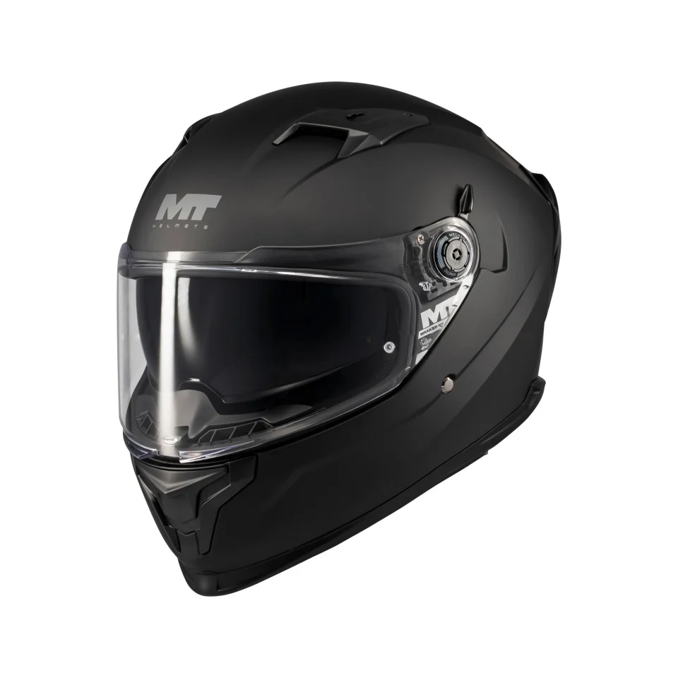 MT Helmets - Casca integrala MT Braker SV Pure A1 negru mat (ochelari soare integrati) - tip viziera: MT-V-28B - DKS435 - punctaj maxim SHARP Test - 5 stele