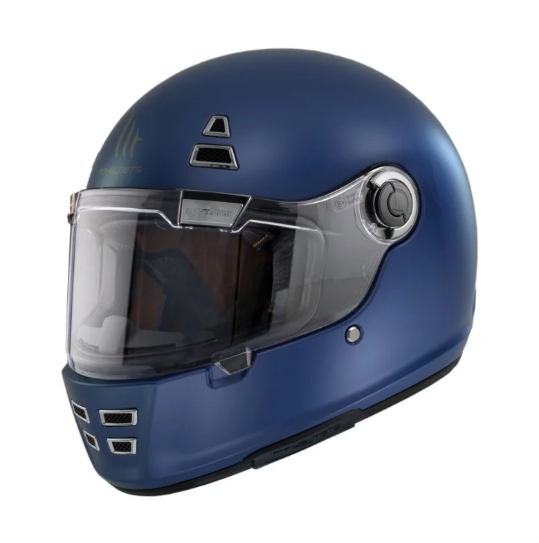 MT Helmets - Casca integrala MT Jarama A7 albastru mat - model Retro - Cafe Racer